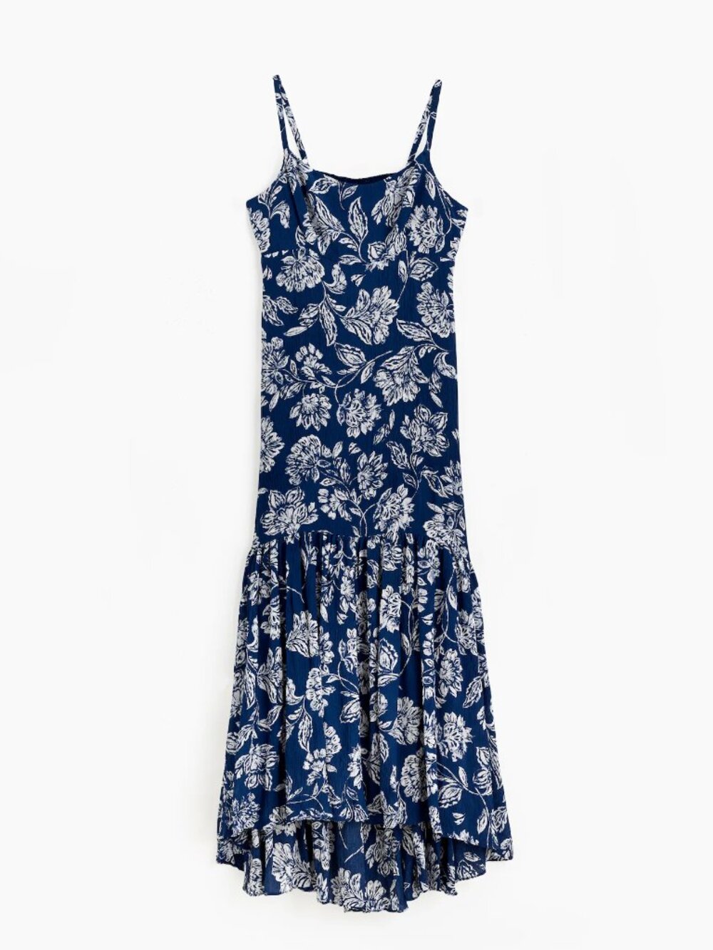 Madewell Textured Maxi Slip Dress Saylor Floral Navy Size 12 NWT